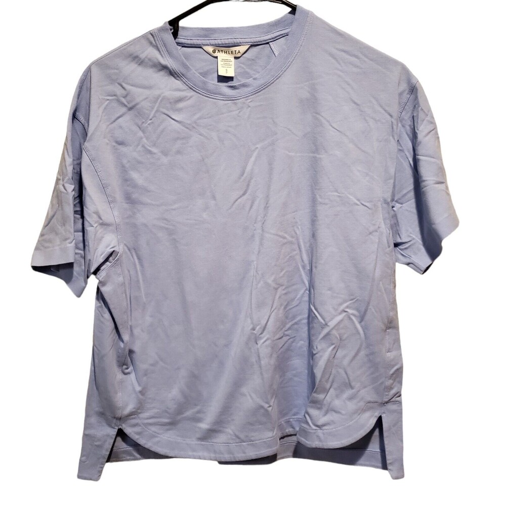 Athleta Shirt Women Small Blue Outdoor Lightweight 3/4 Sleeve Casual Ladies
